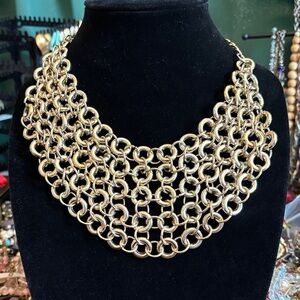 Amrita Singh Goldtone Chain Bib Necklace